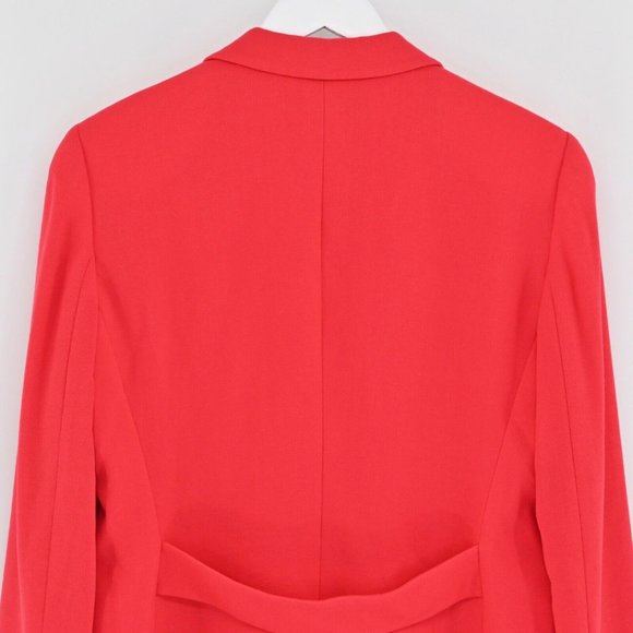 VTG 90s ARMANI COLLEZIONI Womens Size 12 Blazer Red Virgin Wool Career Office - Picture 5 of 9